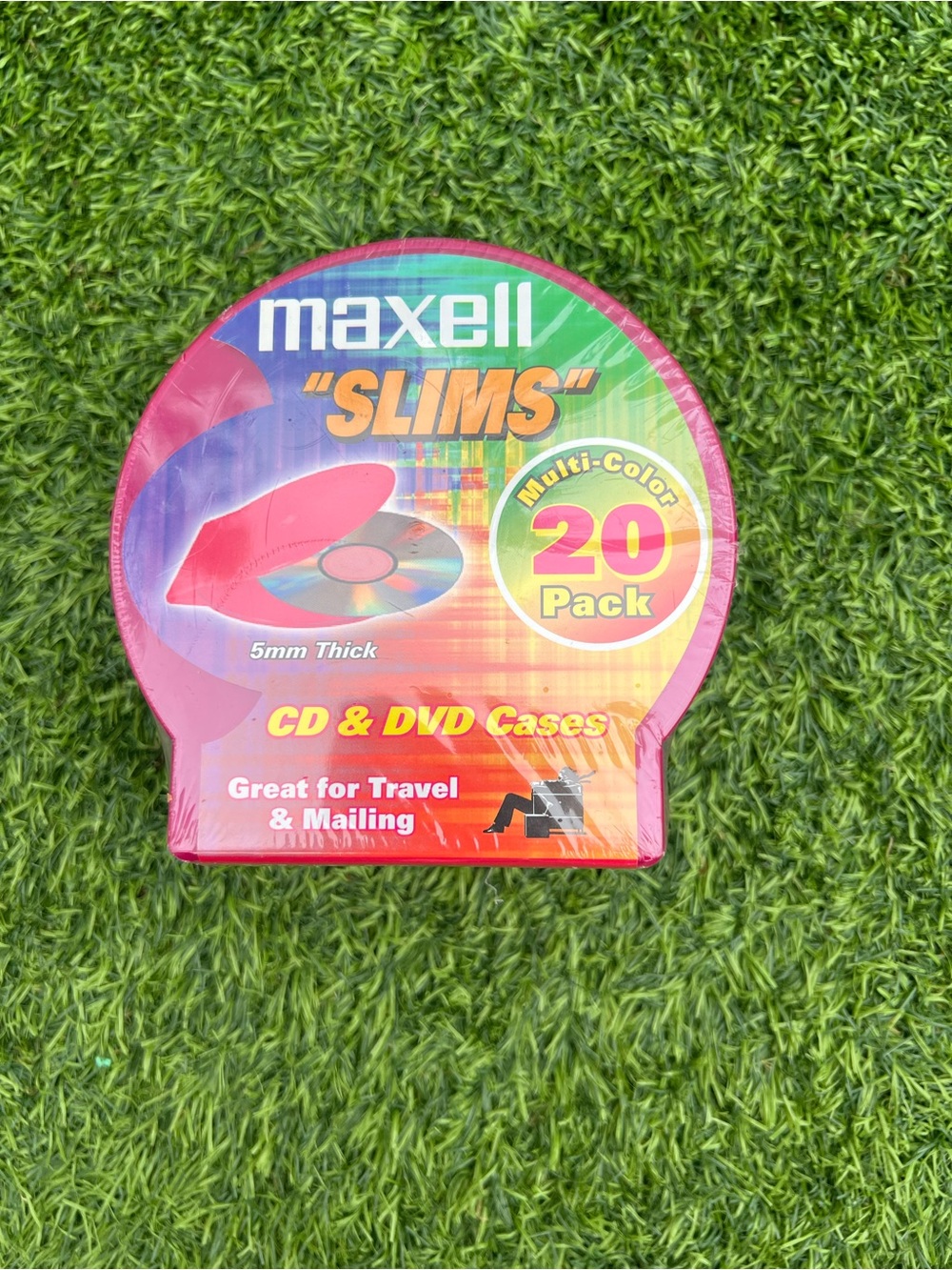 Maxell “SLIMS” Multi-Color 20-Pack CD & DVD Cases Clear Plastic CD-355 Sealed